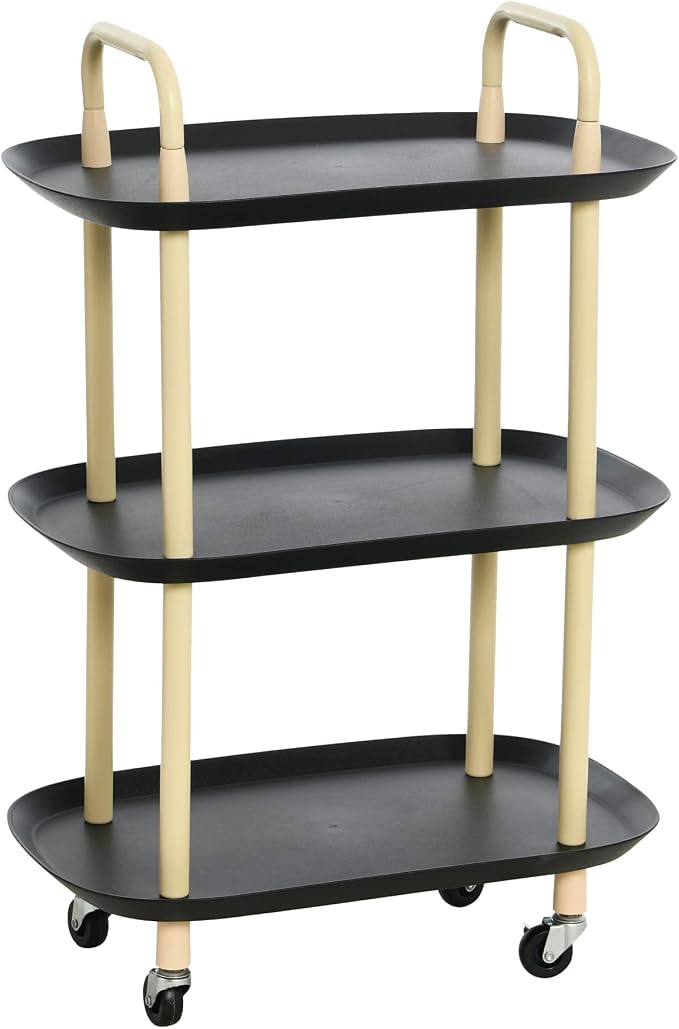 Main + Mesa Modern Plastic and Metal 3-Tier Trolley by MainMesa