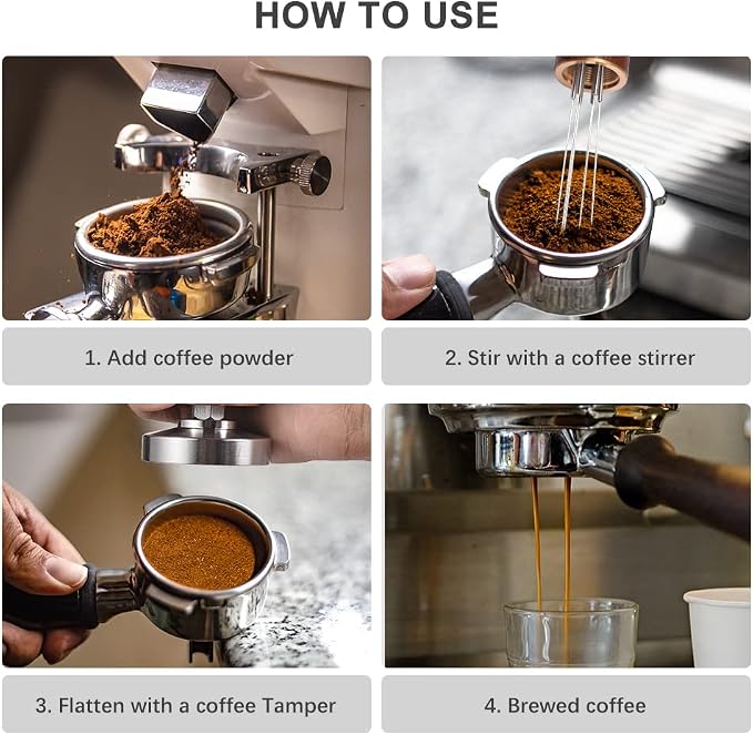 Decdeal 51mm Espresso Tamper and Stirrer Set, Coffee Tamper - Image 3