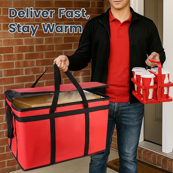 Cooler Insulated Food Delivery Bag & Drink Carrier - Image 7