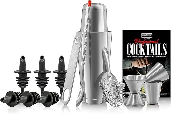 NutriChef Mixology Bartender Cocktail Shaker Set-Includes 15&30 oz Stainless by NutriChef%E2%84%A2Kitchen