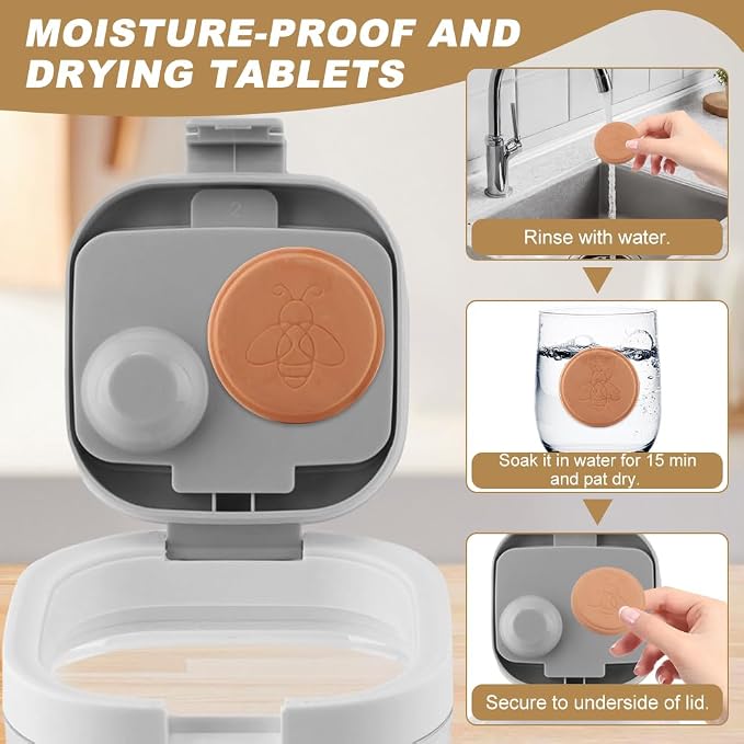 Brown Sugar Container with Spoon and Brown Sugar Keeper Disc, 800ml Brow-n - Image 4