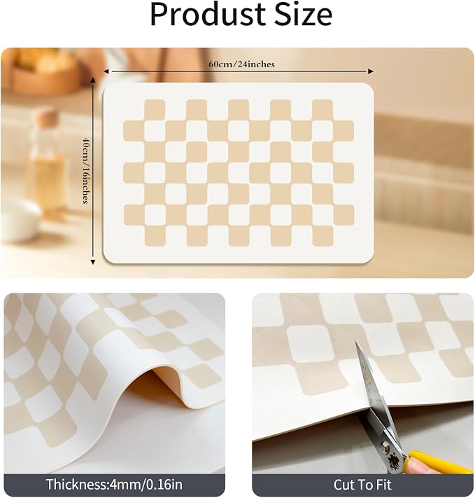 2PCS 24''x16'' Water Absorbent Dish Drying Mats - Image 3