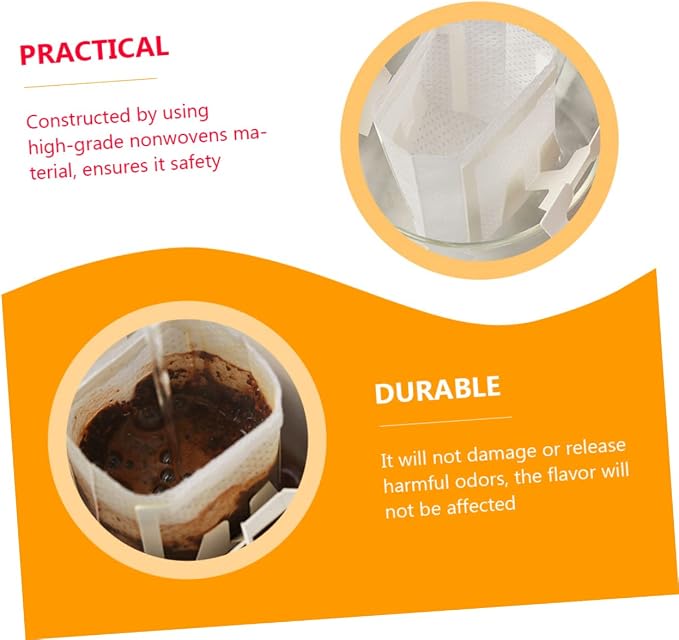 PRETYZOOM 50pcs Hand-poured Filter Coffee Filters Drip Tea Bags - Image 4