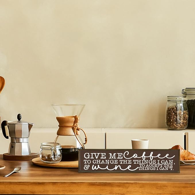 Funny Wooden Coffee Decor, Coffee and Wine Bar Sign, Farmhouse Beverage Decor - Image 6