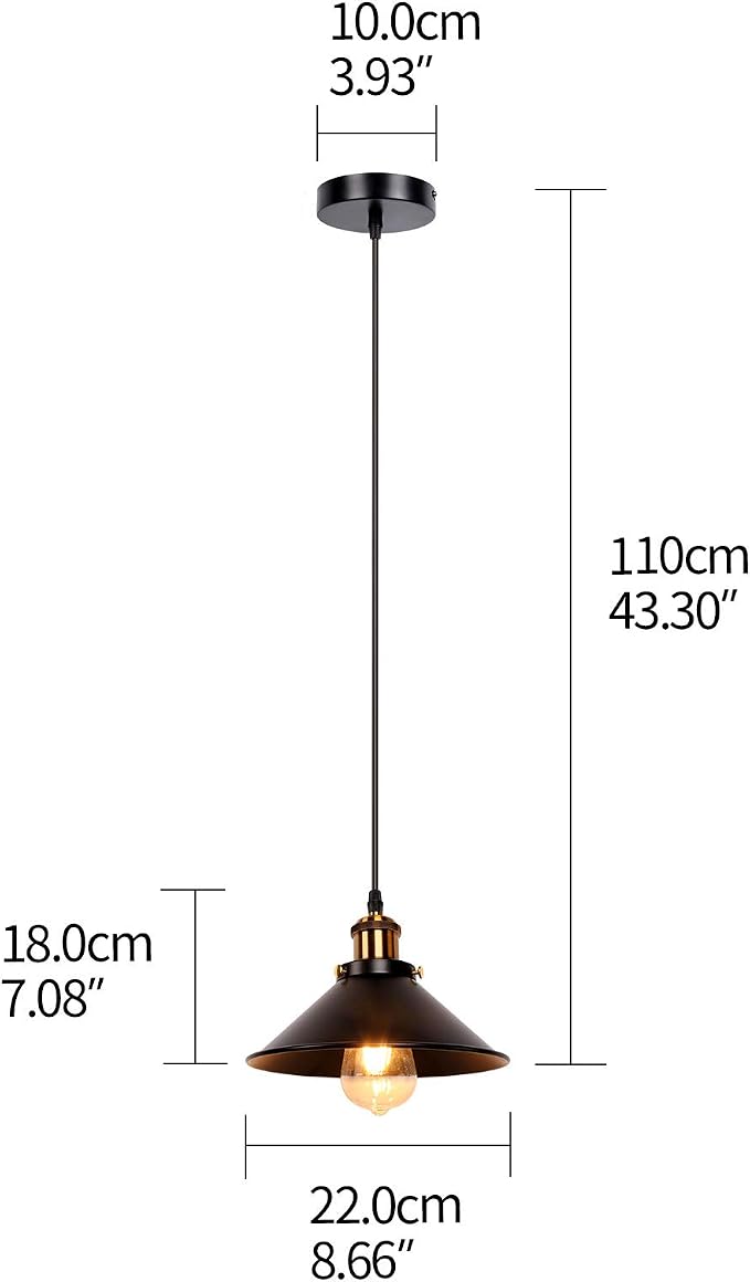 Industrial Retro Black Iron Kitchen Restaurant Bar Balcony Hanging Pendant Light - Image 5