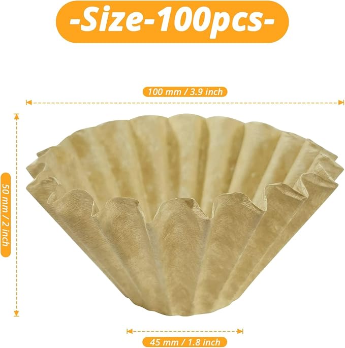 100 Pack 1-4 Cup Coffee Filters, Disposable Basket Coffee Filter - Image 2