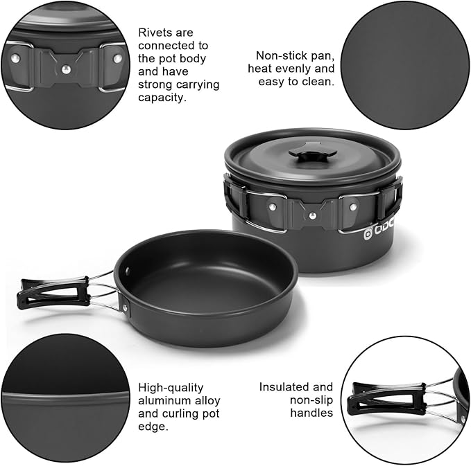 Odoland 16pcs Camping Cookware Set - Image 4