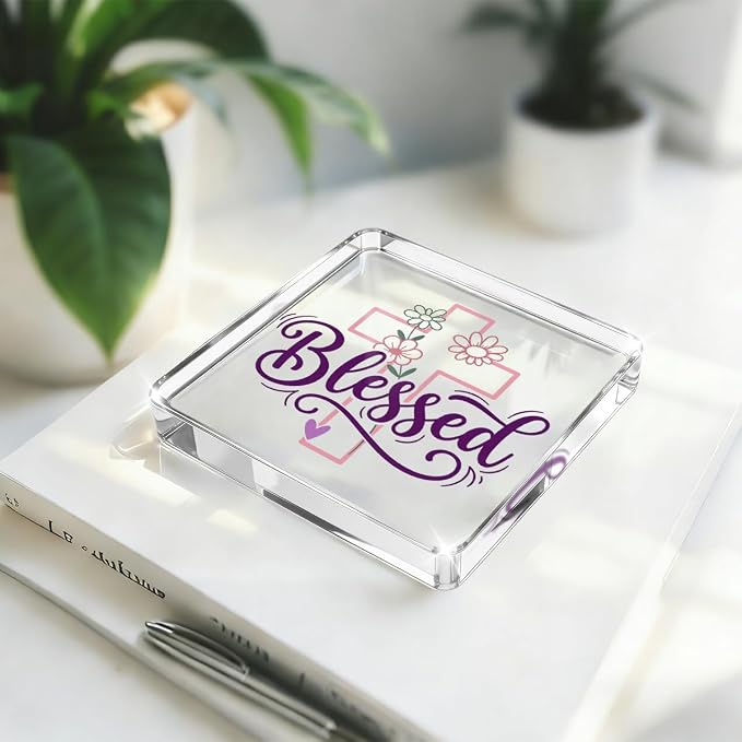 Christian Gifts for Women Desk Decor, Inspirational Religious Decor Acrylic Sign - Image 3
