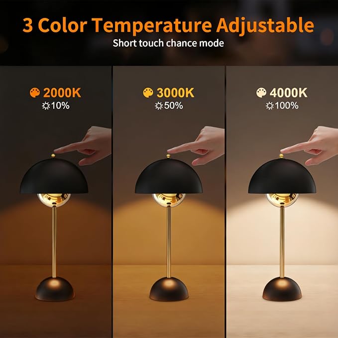 Dawnrise 2 Pack Rechargeable Table Lamps - Image 2