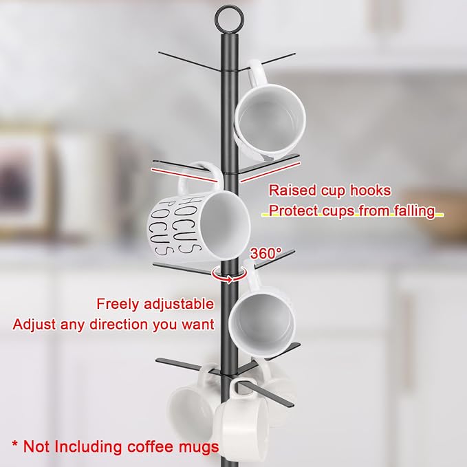 Mug Holder Tree, Coffee Cup Stand Holder, Thick Base Mug Rack - Image 8