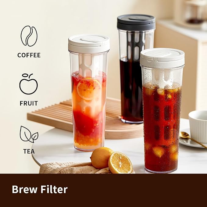 watchget Portable Cold Brew Coffee Maker 34oz/1L Iced Coffee Maker and Tea - Image 6