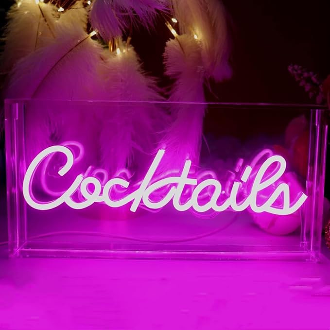 3D Standable Cocktails Neon Sign Powered by USB, LED Cocktail Neon Light - Image 2