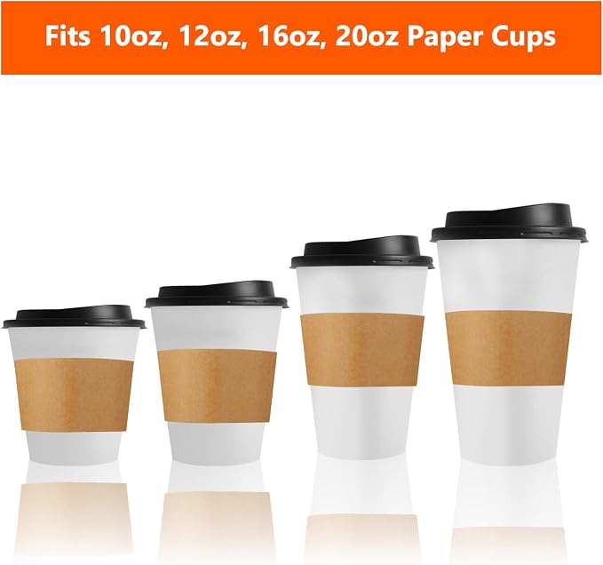 300 Packs Coffee Sleeves, Kraft Paper Cup Sleeve Disposable Coffee Cup Sleeves - Image 4
