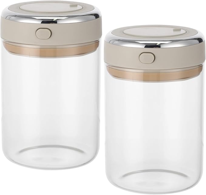 Homaisson 2 PCS Glass Coffee Canister 1100ml, Airtight Coffee Bean Storage Jar - Image 6