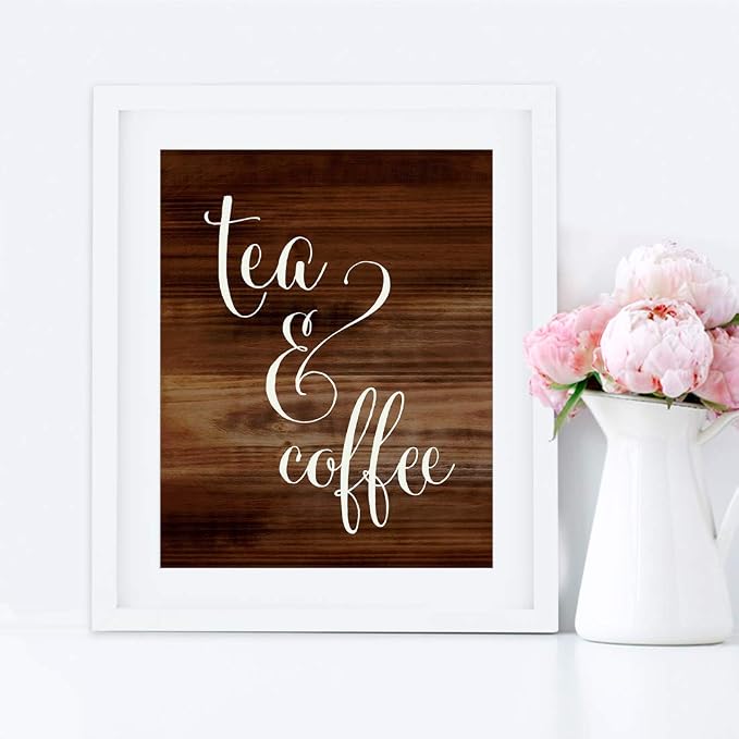 Andaz Press Wedding Party Signs, Rustic Wood Print, 8.5x11-inch, Tea & Coffee - Image 5