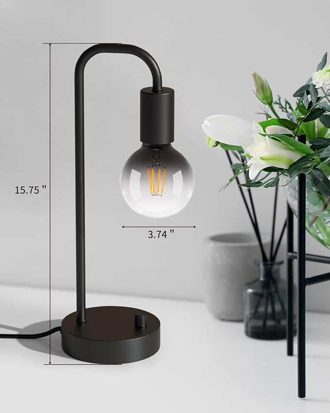 ONEWISH Industrial Table Lamp Set of 2, Fully Dimmable Beside Lamp - Image 7