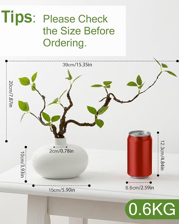 Vase with Greenery, Bathroom Office Farmhouse Kitchen Counter Coffee Table - Image 2
