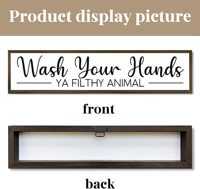 Funny Bathroom Sign, Wash Your Hands Ya Filthy Animal, Wash Hands Gift - Image 3
