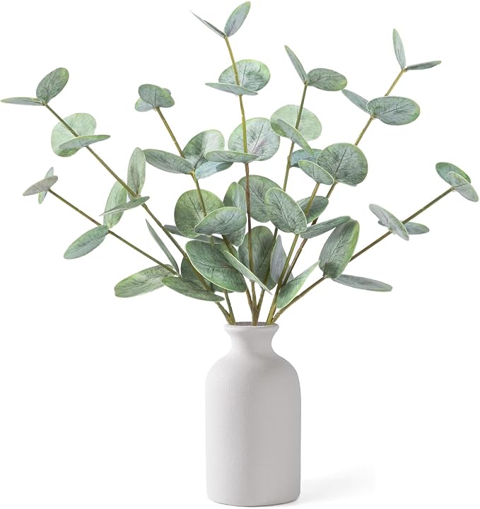 Artificial Eucalyptus Stems in Ceramic Vase by FIACO