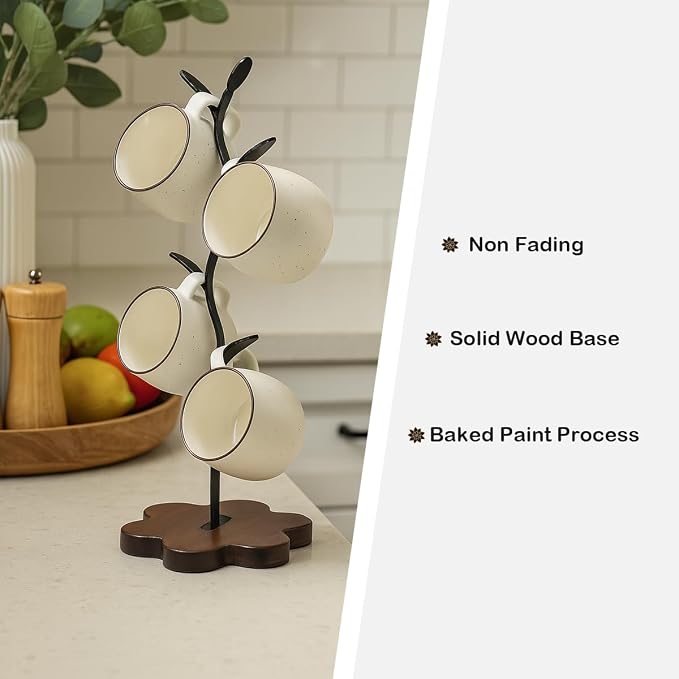 Mug Tree for Coffee Cups – Rustic Mug Holder Stand - Image 5