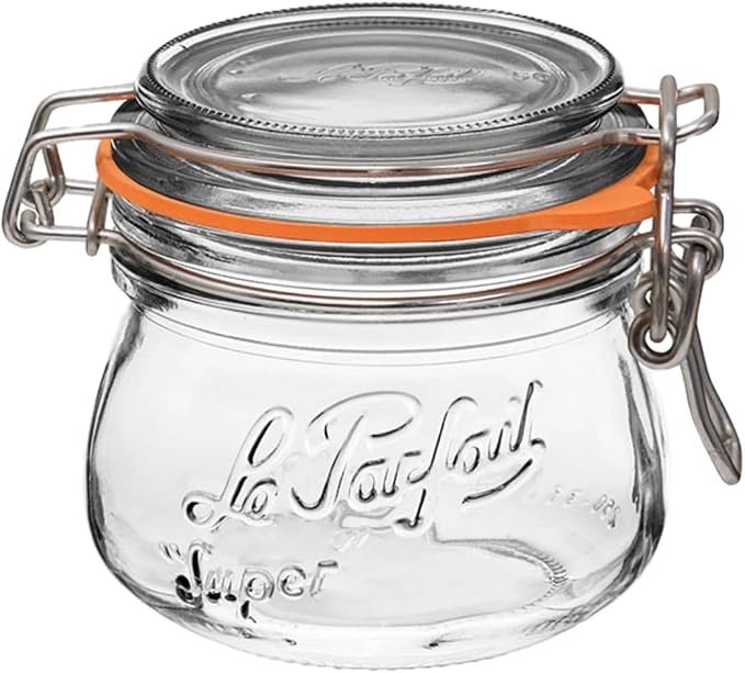 Le Parfait Super Jar 250mL French Glass Preserving Jar w/Airtight Rubber Seal & by LeParfait