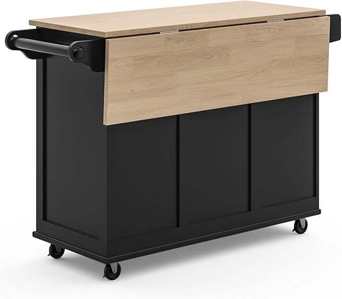 Homestyles Dolly Madison Black Mobile Kitchen Island Cart - Image 14