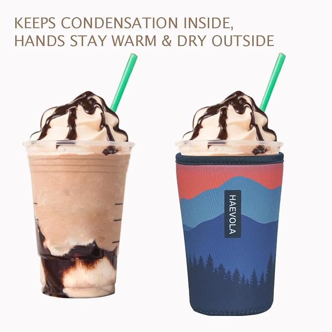 Reusable Insulated Neoprene Iced Coffee Cup Sleeve, Durable Drink Sleeve - Image 6