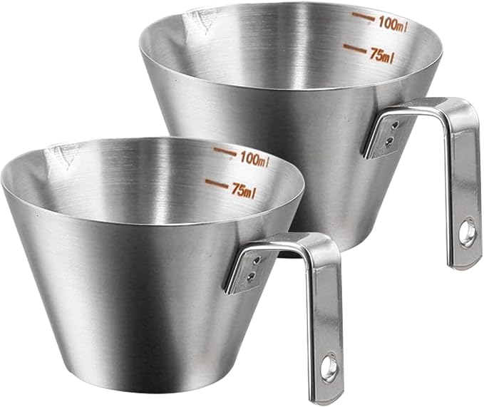 Espresso Shot Cups, Measuring Cup Dishwasher Safe 2 Pack Stainless Steel - Image 2