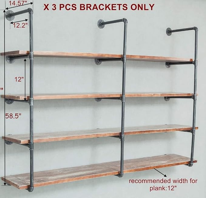 Industrial Wall Mounted Iron Floating Pipe - Image 2