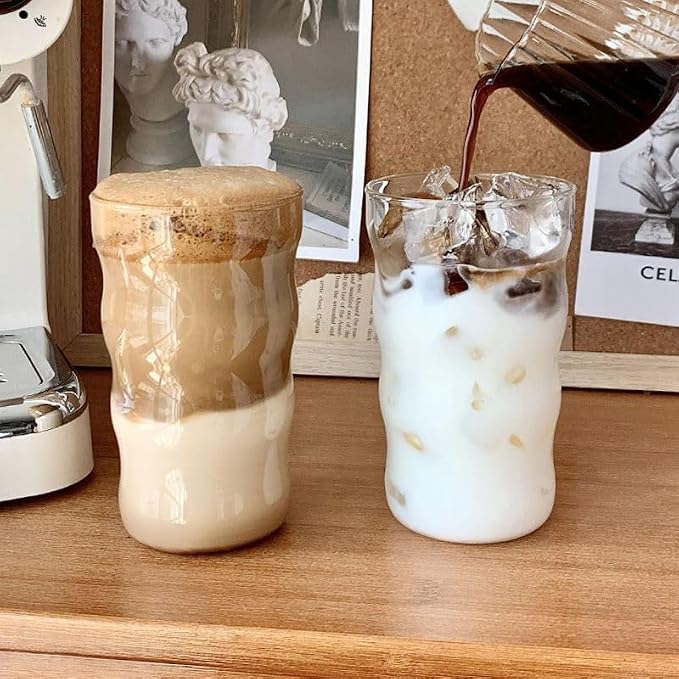 2 pcs glass cup for coffee milk tea by Unknown