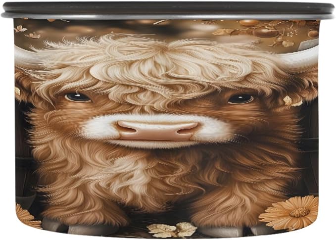ALAZA Wine Cellar Highland Cattle Airtight Coffee Bean Canister 900ml Food - Image 2