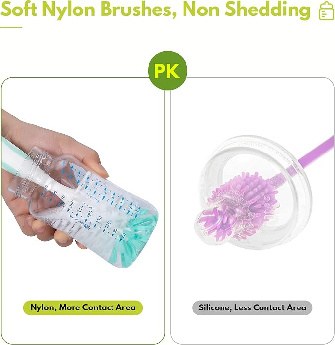 CAREBABYMORE 2 Pack Baby Bottle Brush - Image 3