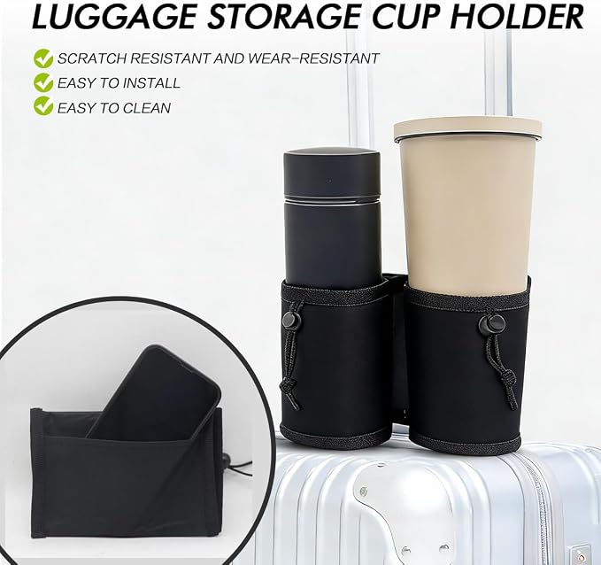 Luggage Cup Holder Hands Free Adjustable Drink Carrier - Image 4