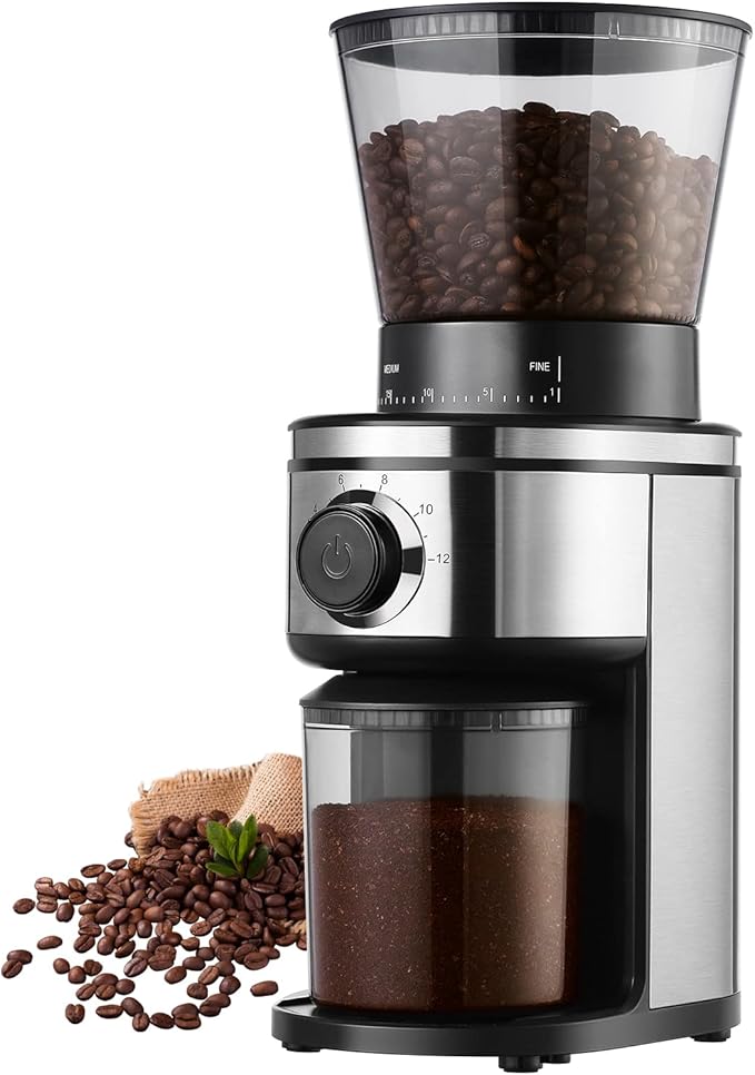 Ollygrin Burr Coffee Grinder, Electric Conical Coffee Bean Grinder by Ollygrin