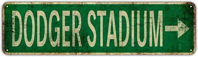 Vintage Tin Sign Dodger Stadium Sign Street Sign Retro Metal Sign by Unknown