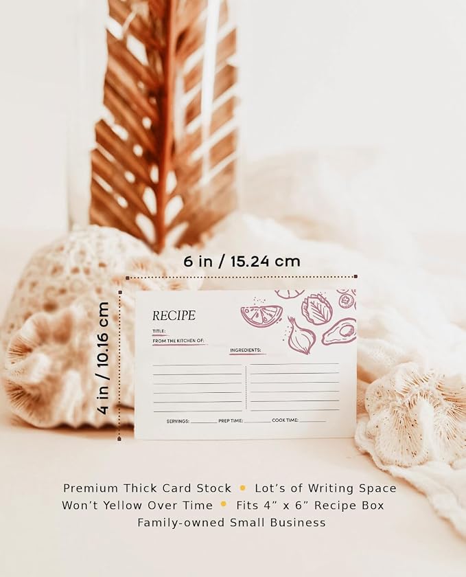 Recipe Cards, 4x6 Recipe Cards for Bridal Shower and Weddings, Double-Sided - Image 4