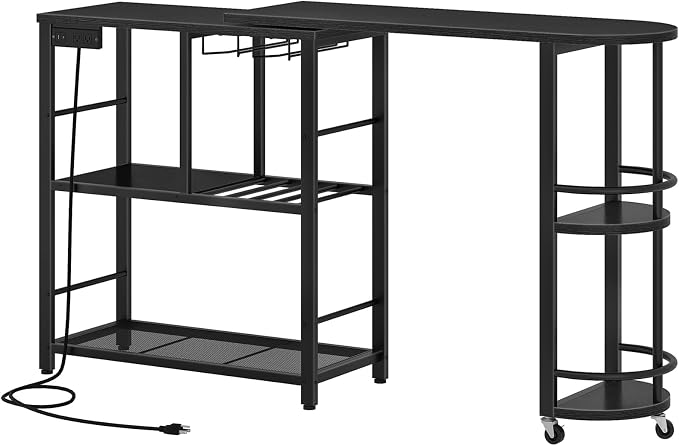 HOOBRO L-Shaped Bar Table, Home Bar Unit - Image 9