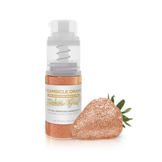 Bakell - Creamsicle Orange Tinker Dust (4g, 1x Mini Spray Pump) Edible Glitter for Food, Desserts, and Beverages!