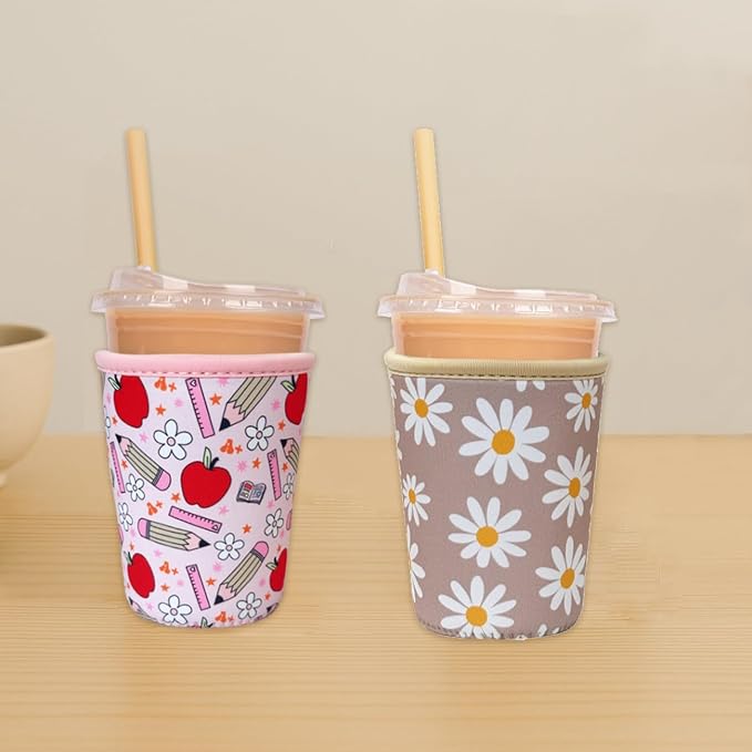 Reusable Insulated Neoprene Iced Coffee Cup Sleeve, Durable Drink Sleeve - Image 4