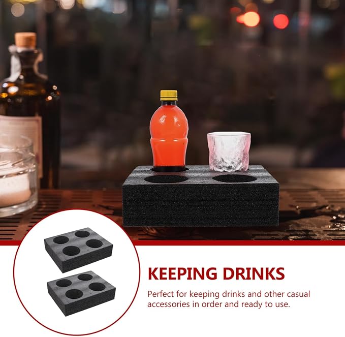 PRETYZOOM 2Pcs Foam Drink Carrier Tray 4-Cup Beverage Fixed Holder - Image 2