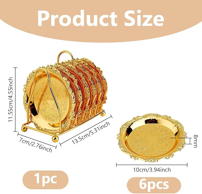 DICOSMETIC Luxury Gold Coasters Set - Image 2