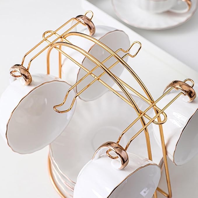 Eforcase Tea Cup and Saucer Display Stand Holder Rack Metal Cup Saucer Holder - Image 6