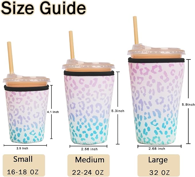 Reusable Insulated Sleeve for Iced Coffee Cup, Beverage Holder for Iced Coffee - Image 5