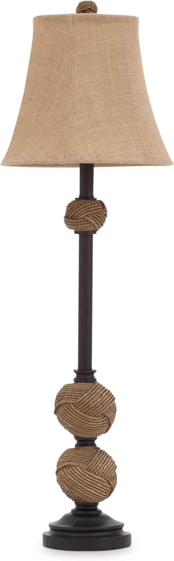 Burlap Buffet Resin Base Table Lamp, Home Décor, Bedroom Living Room Office - Image 2