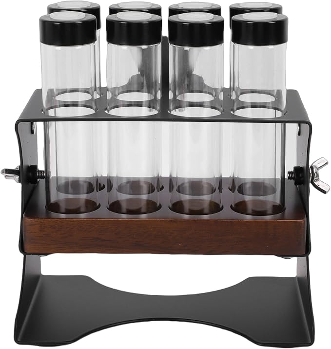 Coffee Bean Storage Tubes and Stand, Large Capacity Tempered Glass Sealing - Image 6
