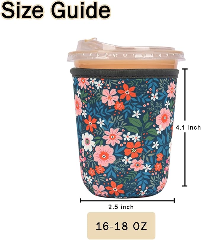 Reusable Insulated Sleeve for Iced Coffee Cup, Coffee Neoprene Sleeve for Cold - Image 5