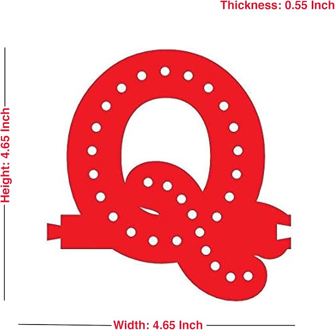 M&T Displays LED Marquee Letter Lights Modular Red Light Up Alphabet Initial Q - Image 3