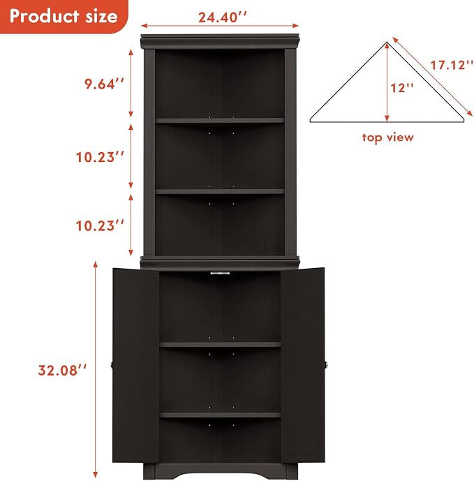 YESHOMY Corner Cabinet, Storage Cupboard - Image 2
