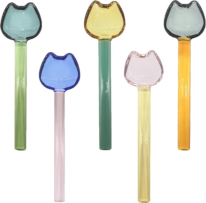 5 Pieces Coffee Spoons, Glass Coffee Stirring Spoon, Espresso Stirring Spoon by TMXAOK