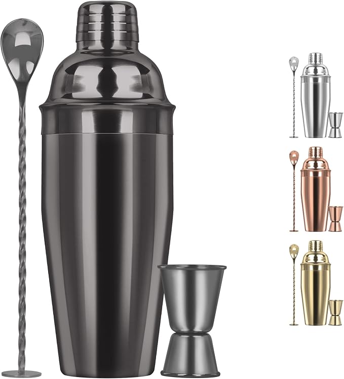 Large 24oz Cocktail Shaker Set, Stainless Steel 18/8 Martini Mixer Shaker by Tiawudi